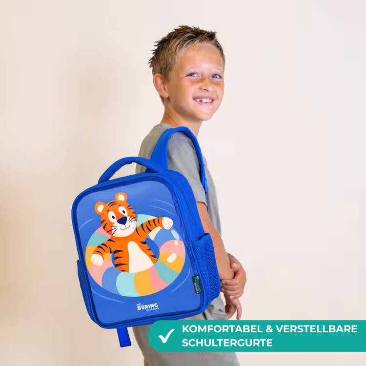 Kinderrucksack - Blau - Tiger - Schwimmband - Wasser — 5