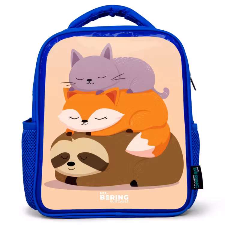 Kinderrucksack - Blau - Tiere - Schlafen - Gemeinsam — 1