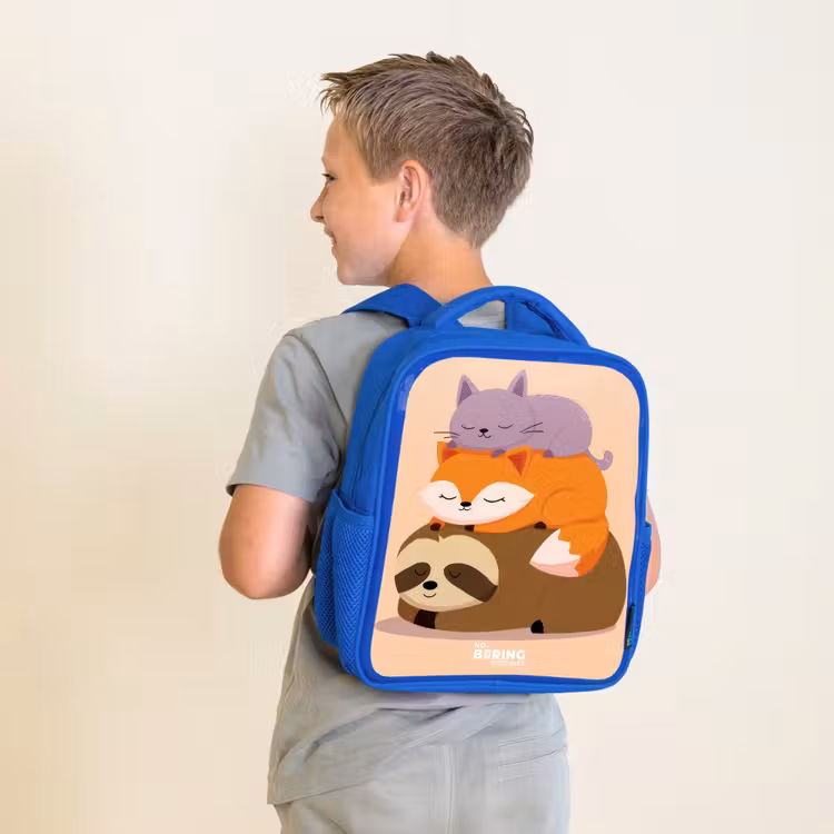 Kinderrucksack - Blau - Tiere - Schlafen - Gemeinsam — 2