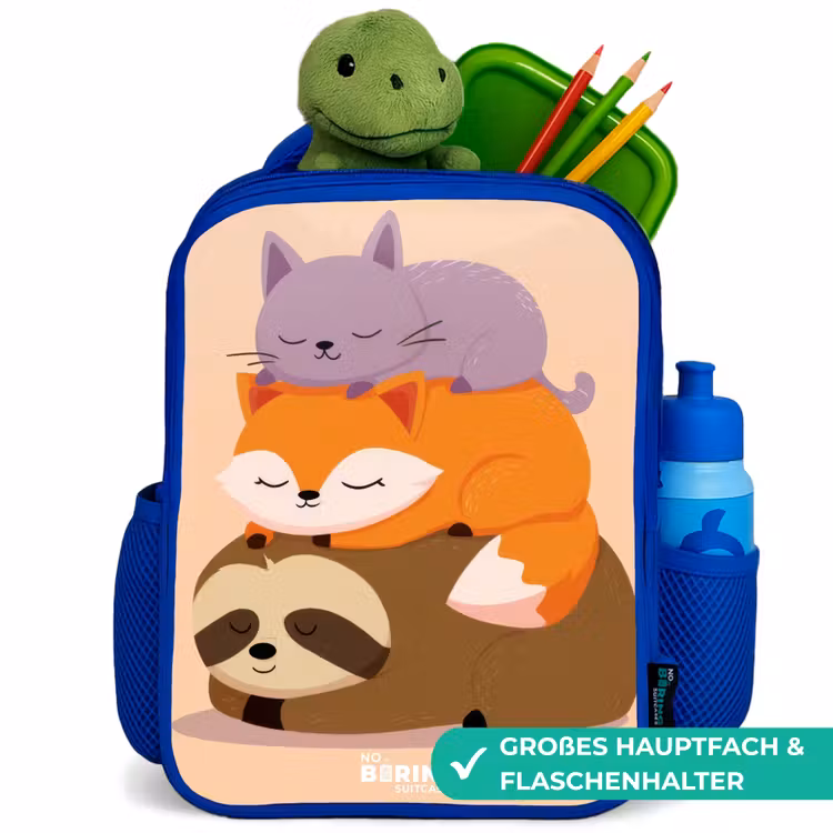 Kinderrucksack - Blau - Tiere - Schlafen - Gemeinsam — 3