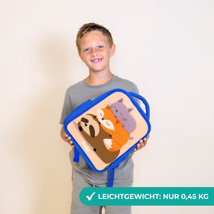 Kinderrucksack - Blau - Tiere - Schlafen - Gemeinsam — 4