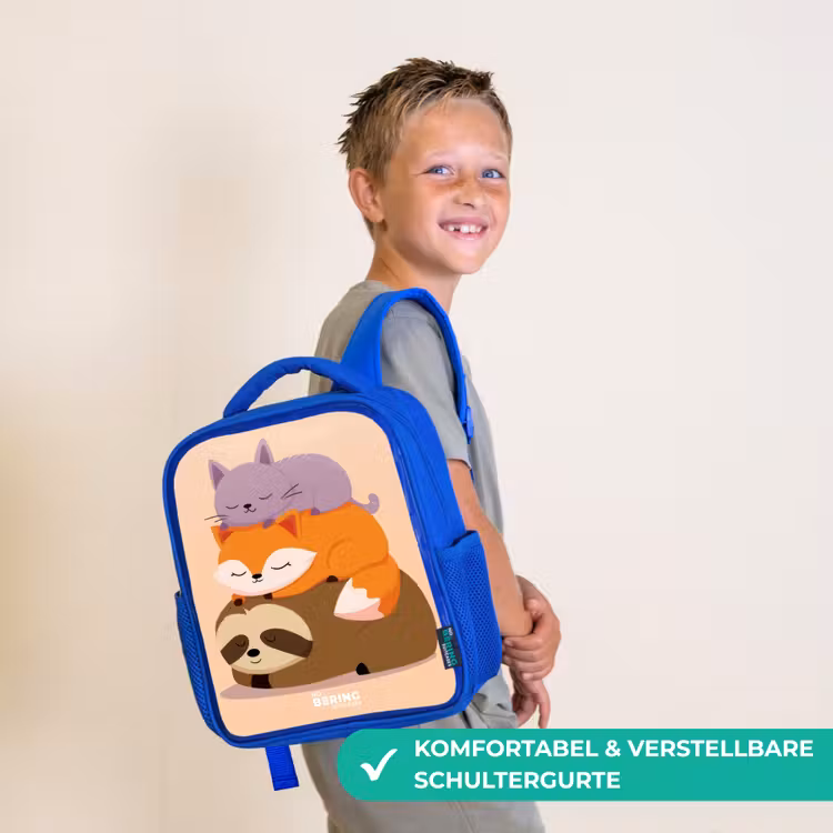 Kinderrucksack - Blau - Tiere - Schlafen - Gemeinsam — 5