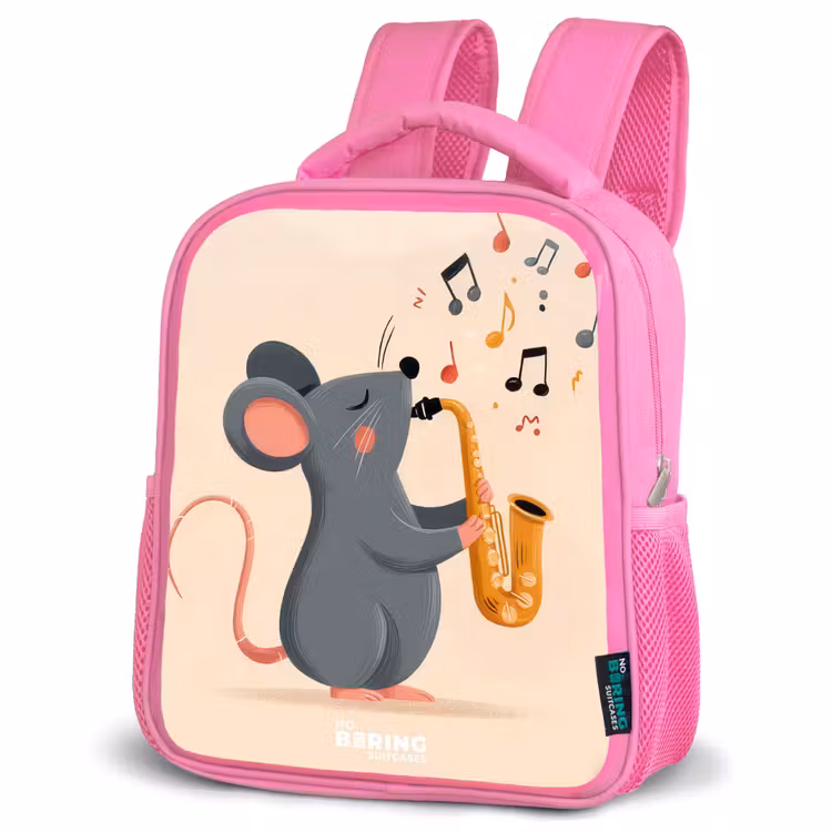 Kinderrucksack - Rosa - Maus - Saxophon - Musik — 4