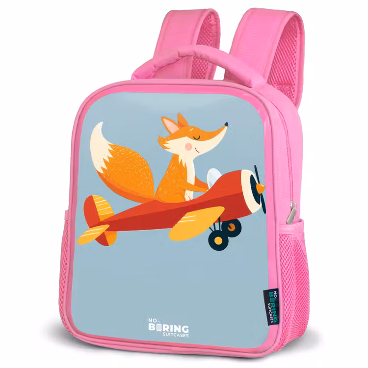 Kinderrucksack - Rosa - Fuchs - Flugzeug - Fliegen — 4