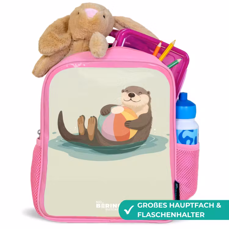 Kinderrucksack - Rosa - Otter - Strandball - Wasser — 3