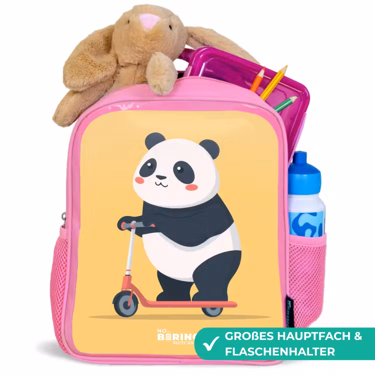 Kinderrucksack - Rosa - Panda - Stufe - Gelb — 3
