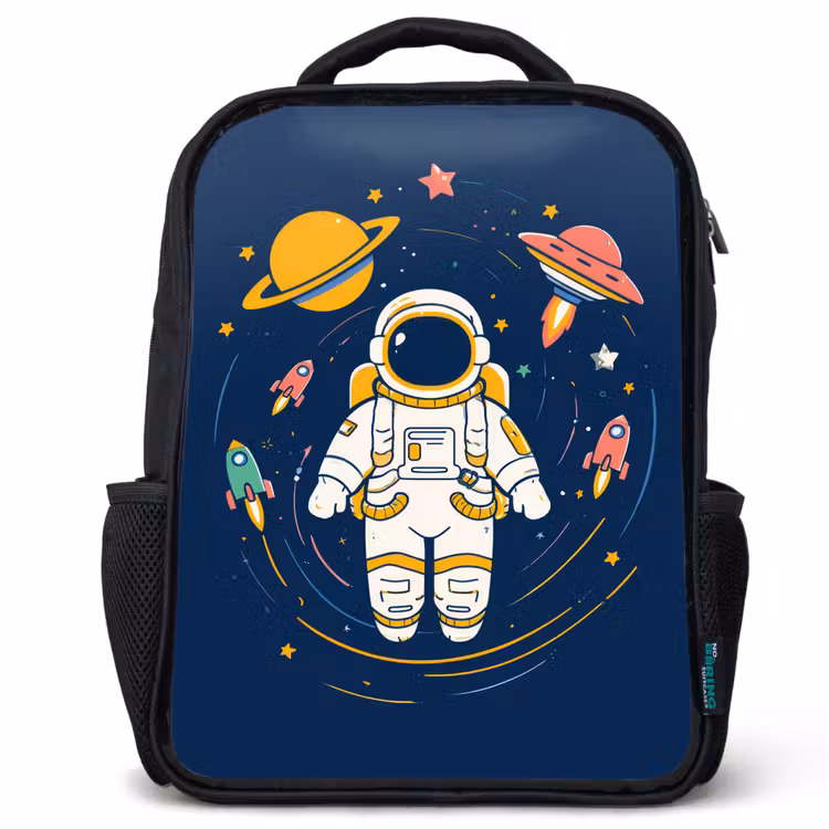 Kinderrucksack - Schwarz - Astronaut - Planeten - Rakete — 1