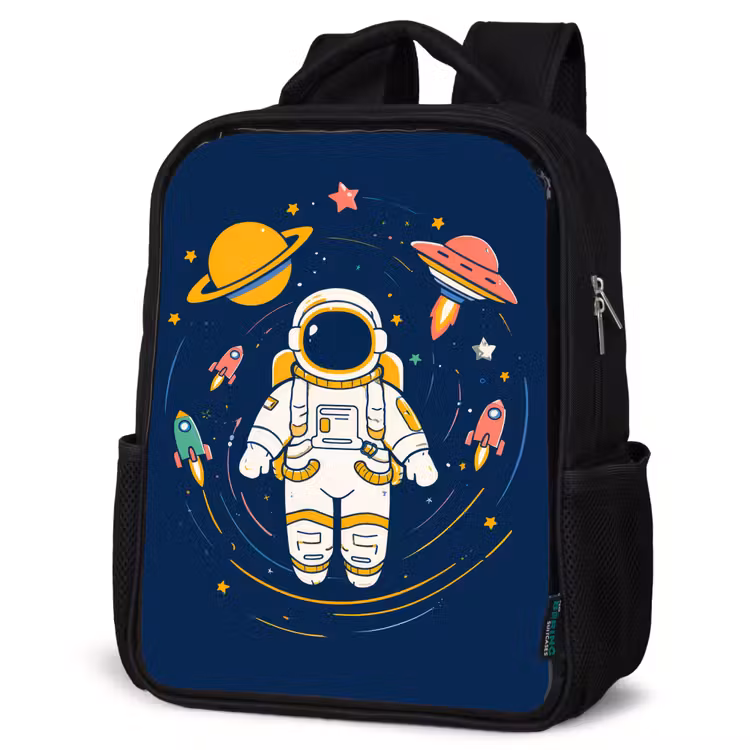 Kinderrucksack - Schwarz - Astronaut - Planeten - Rakete — 4