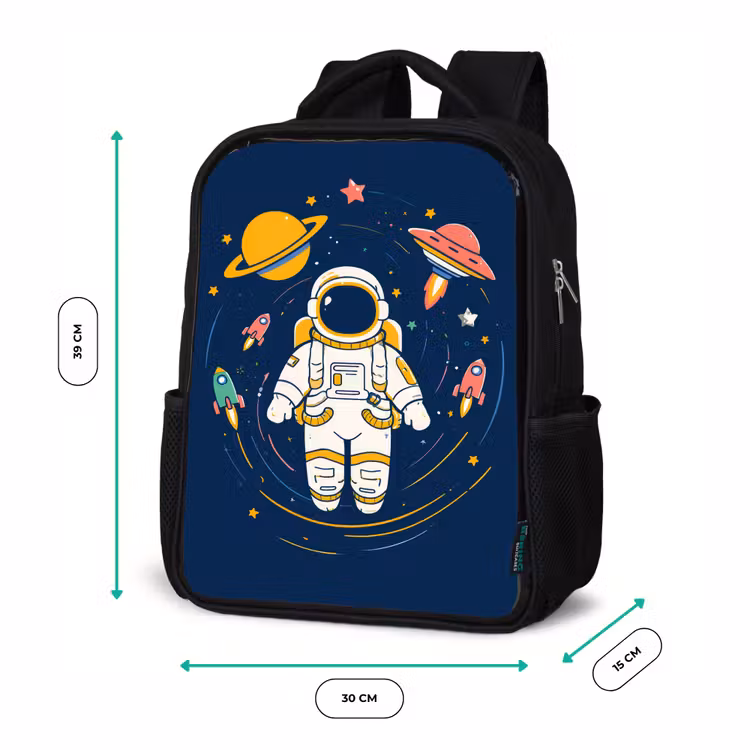 Kinderrucksack - Schwarz - Astronaut - Planeten - Rakete — 6