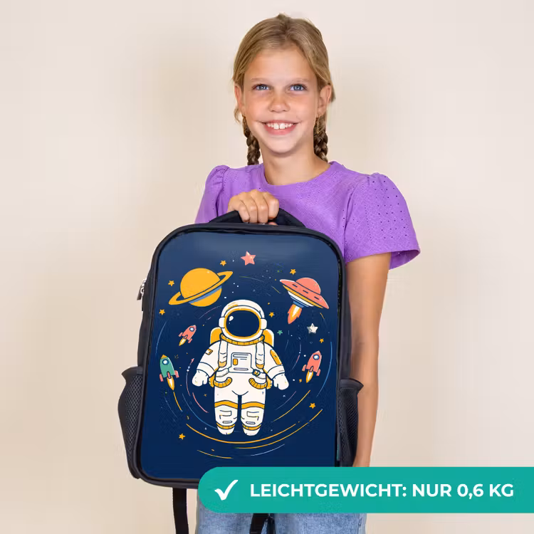 Kinderrucksack - Schwarz - Astronaut - Planeten - Rakete — 7