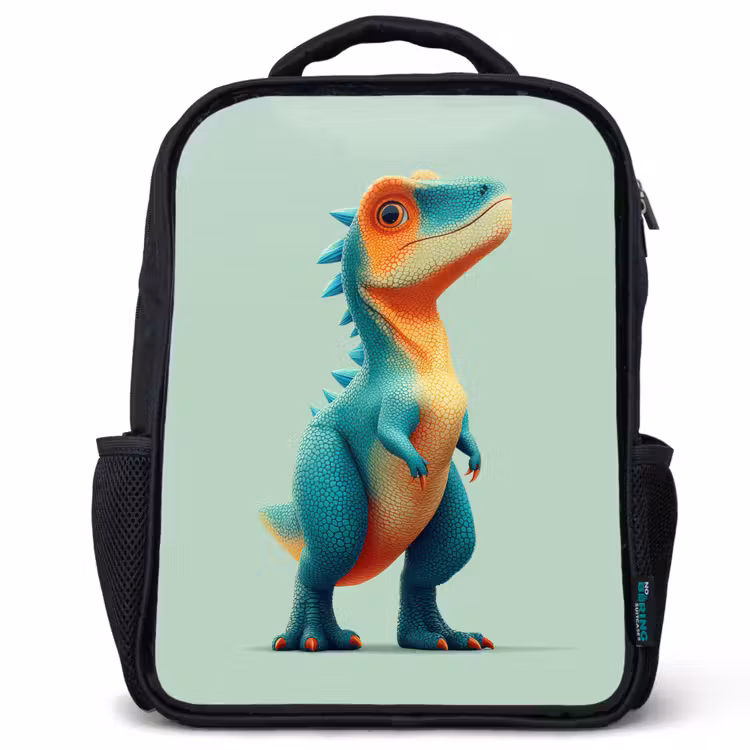 Kinderrucksack - Schwarz - Cartoon - Dino - Orange - Kegelspiel — 1