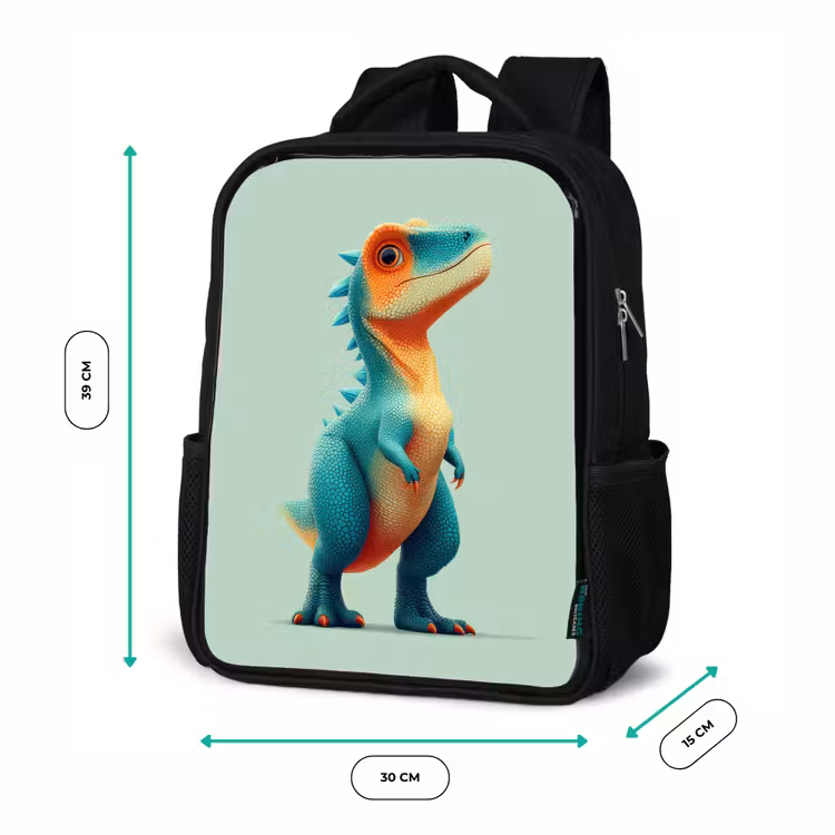 Kinderrucksack - Schwarz - Cartoon - Dino - Orange - Kegelspiel — 6