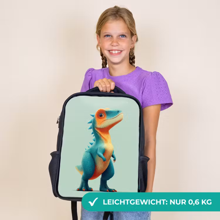 Kinderrucksack - Schwarz - Cartoon - Dino - Orange - Kegelspiel — 7