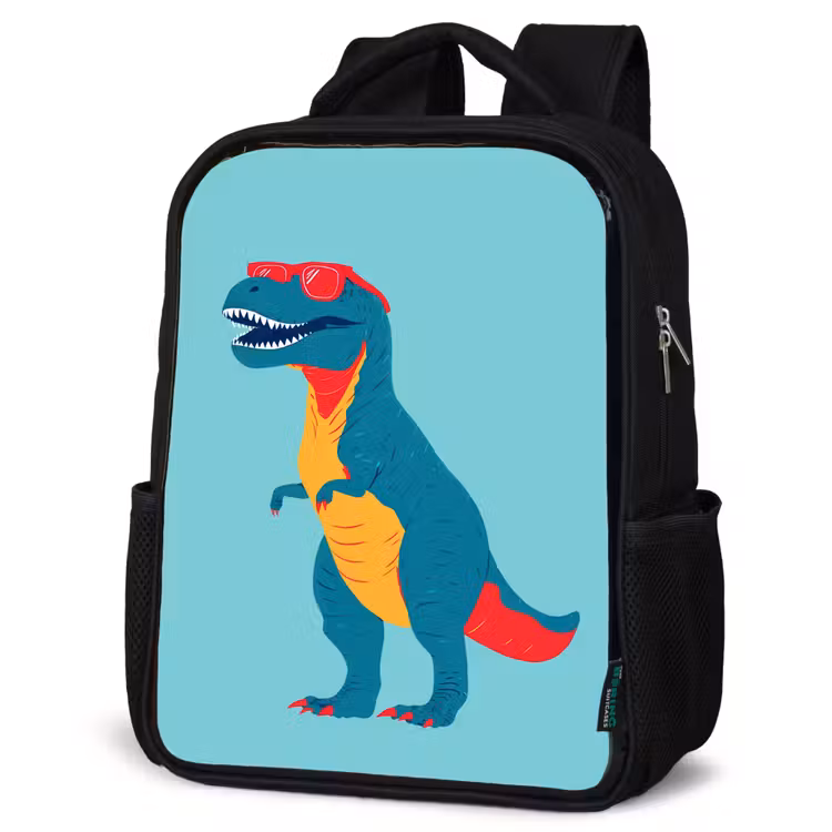 Kinderrucksack - Schwarz - Dinosaurier - Blau - Sonnenbrille — 4