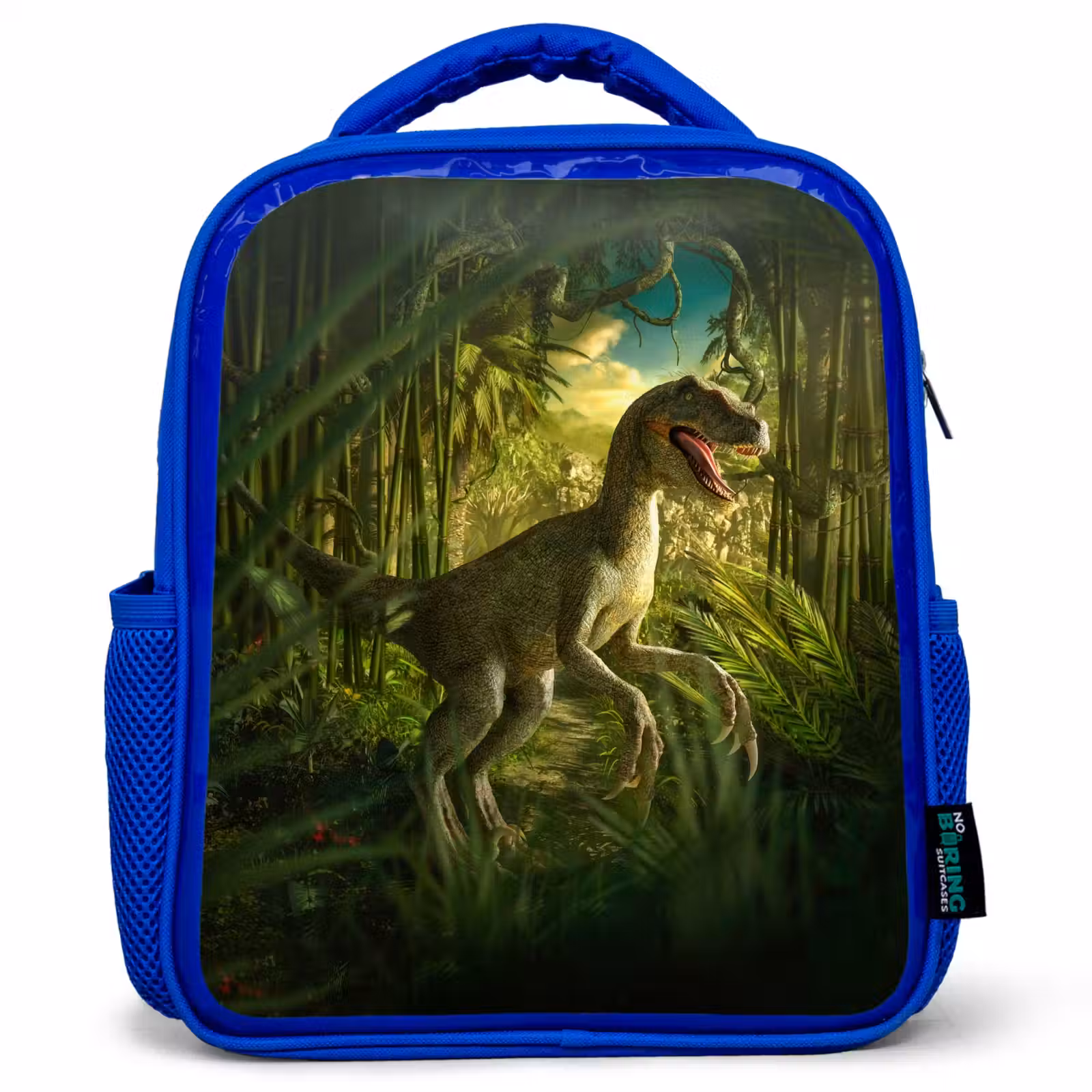 Kinderrucksack - Blau - Dinosaurier - Pflanzen - Grün - Illustration - Kinder - Jungen — 1