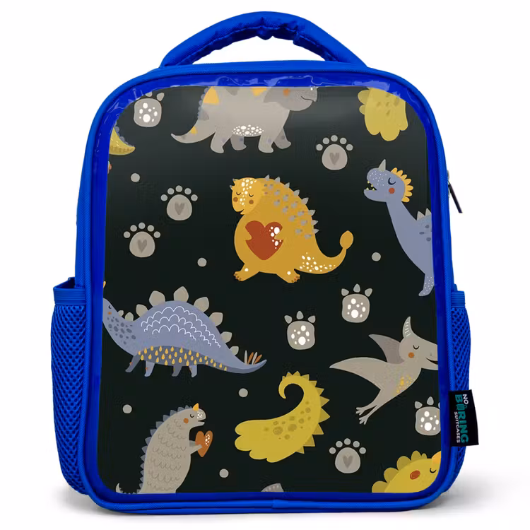 Kinderrucksack - Blau - Dino - Kinder - Schnittmuster - Jungen - Mädchen - Dinosaurier — 1