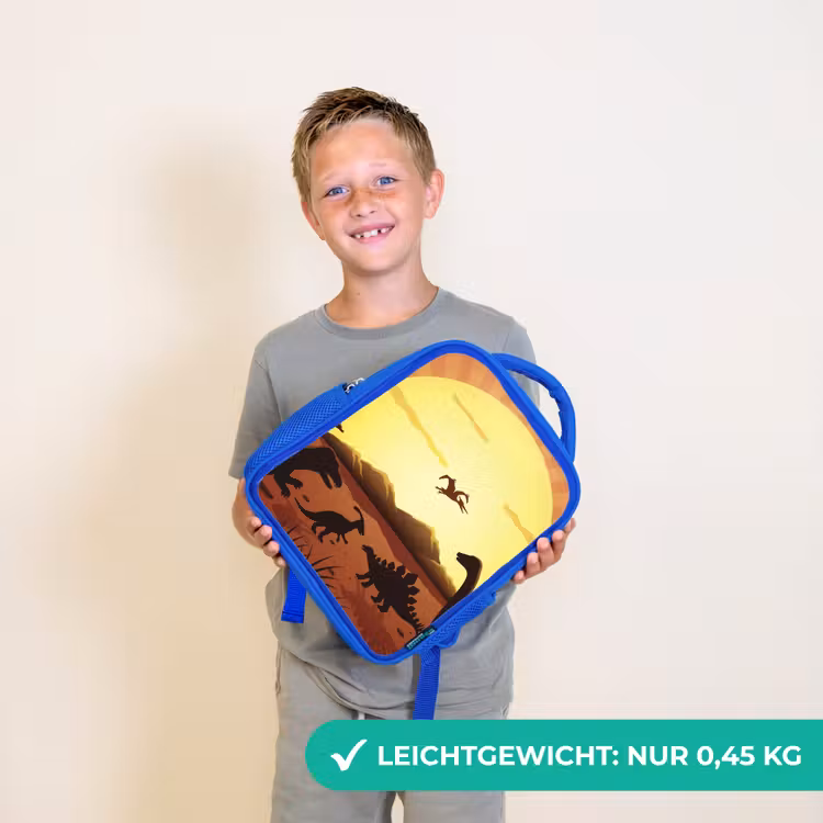 Kinderrucksack - Blau - Dino - Sonne - Natur - Zeichnung - Kinder - Jungen — 4