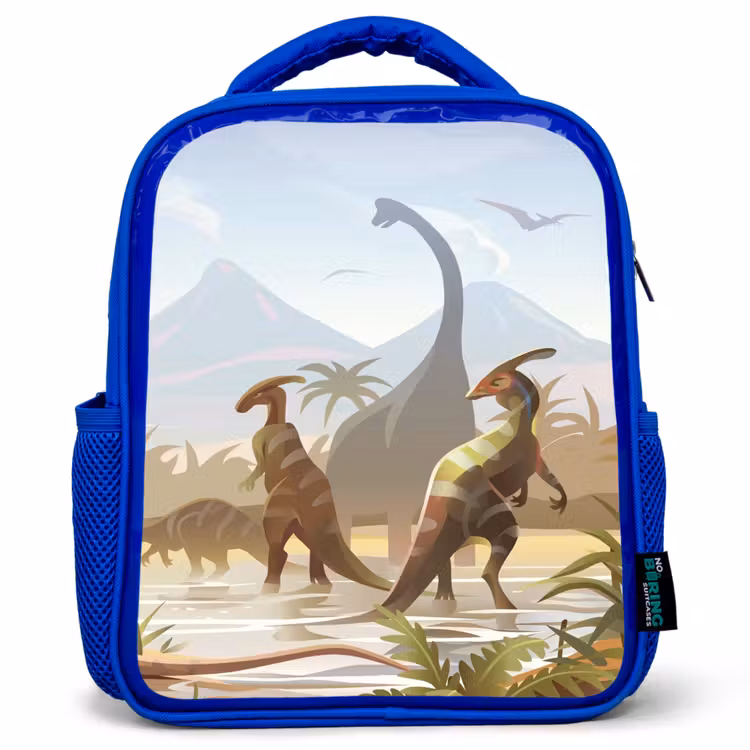 Kinderrucksack - Blau - Dinosaurier - Landschaft - Tropisch - Kinder - Jungen — 1