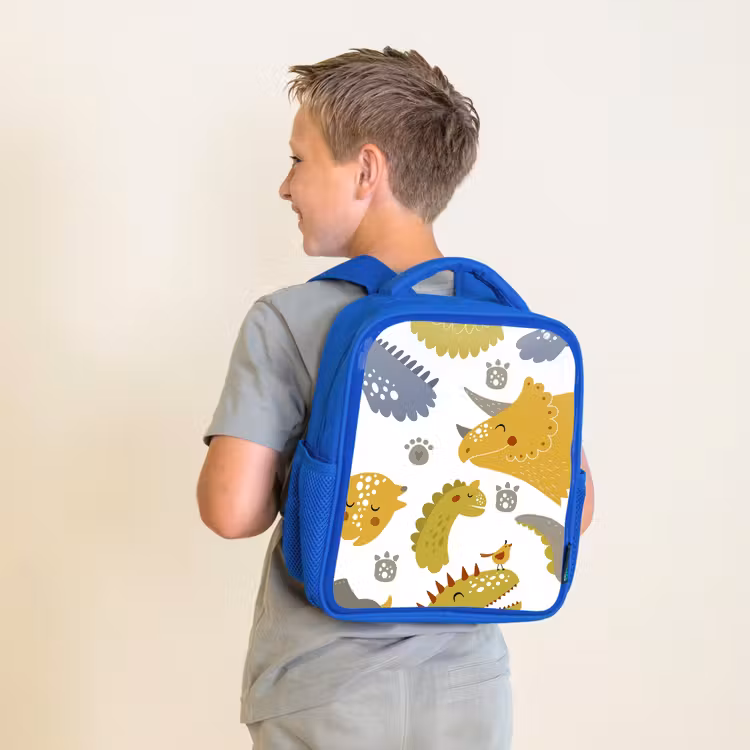 Kinderrucksack - Blau - Dinosaurier - Muster - Jungen - Dino - Kinder — 2