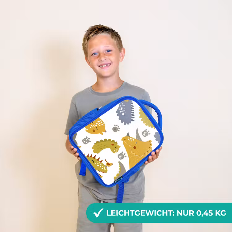 Kinderrucksack - Blau - Dinosaurier - Muster - Jungen - Dino - Kinder — 4