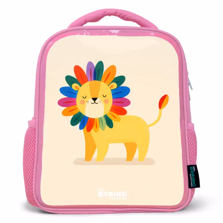 Kinderrucksack - Rosa - Löwe - Mähne - Farbenfroh — 1