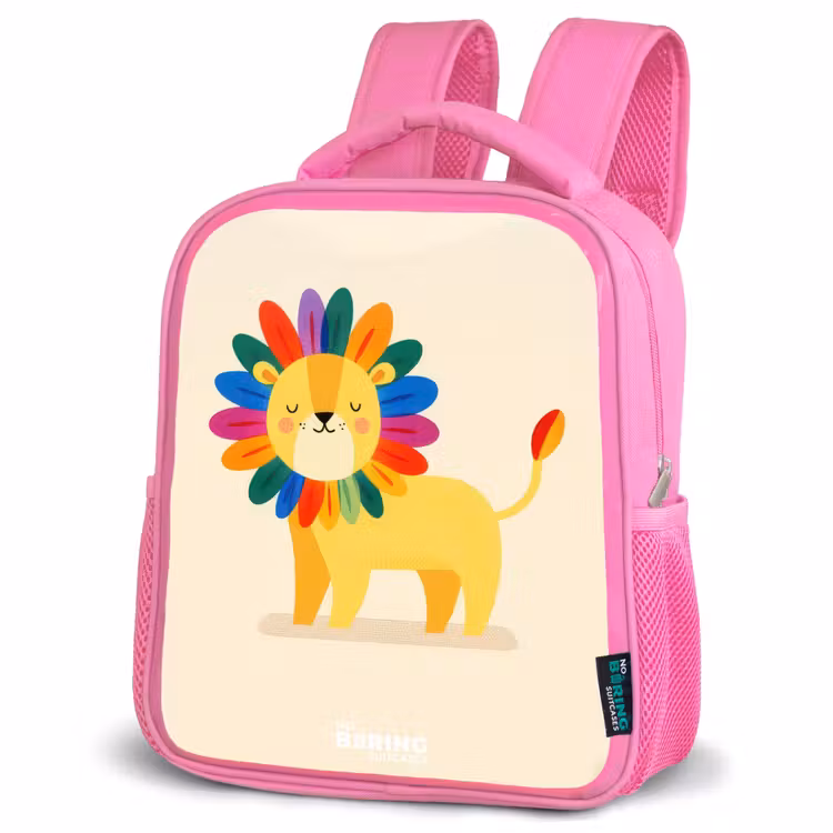 Kinderrucksack - Rosa - Löwe - Mähne - Farbenfroh — 4