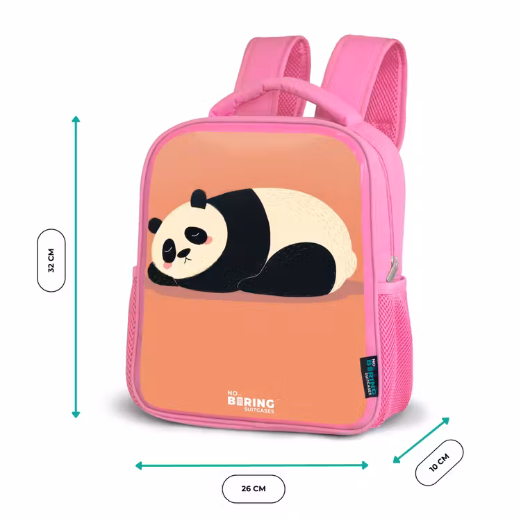 Kinderrucksack - Rosa - Panda - Schlafend - Orange — 2
