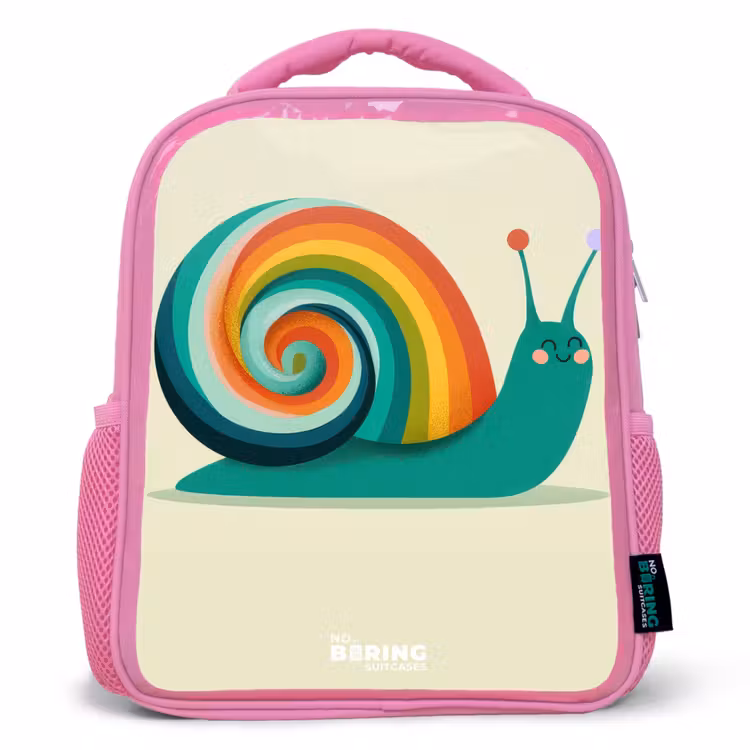 Kinderrucksack - Rosa - Schnecke - Regenbogen - Farbenfroh — 1