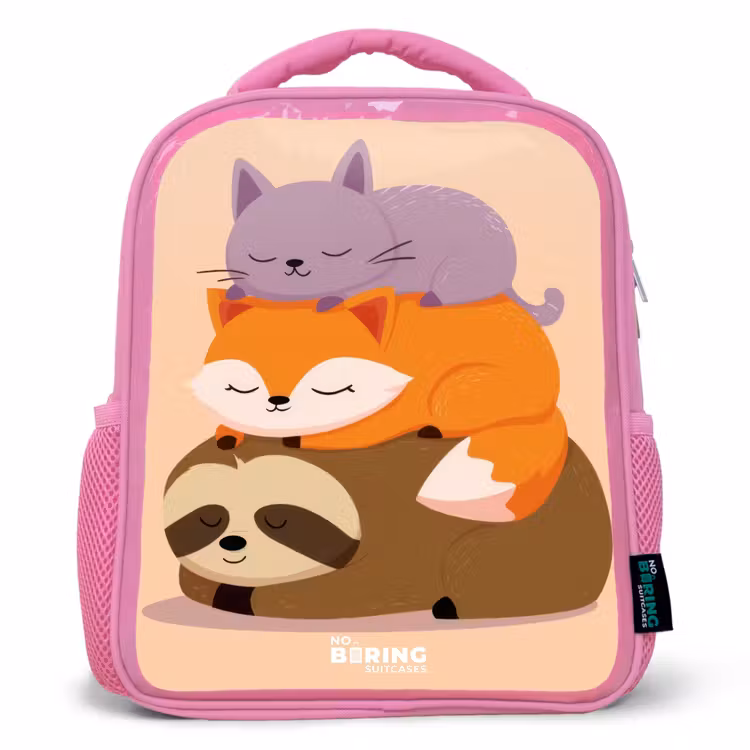 Kinderrucksack - Rosa - Tiere - Schlafen - Gemeinsam — 1