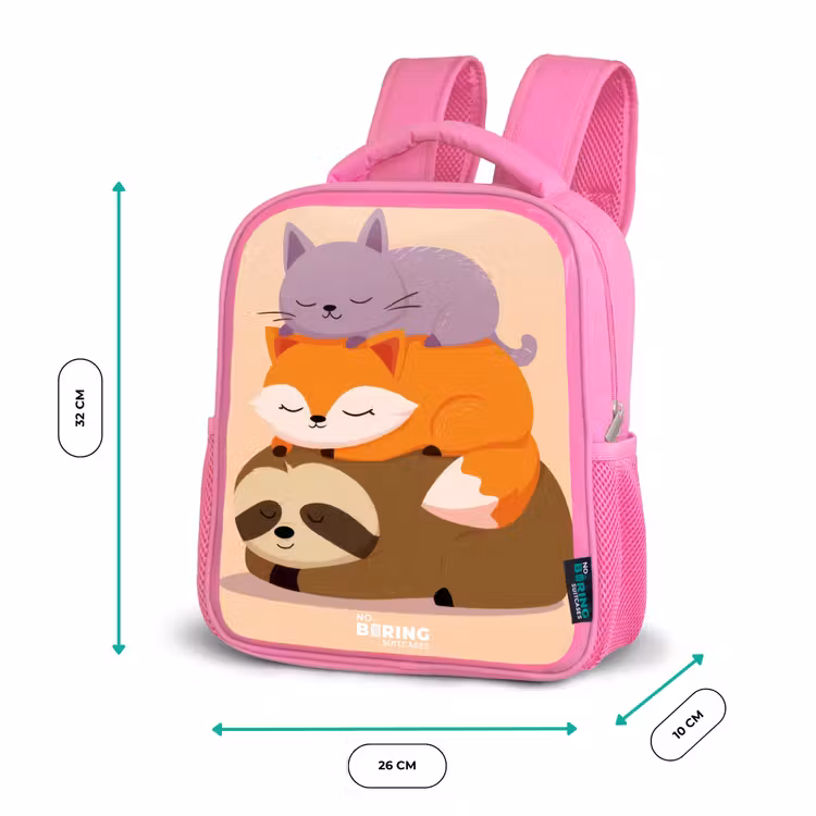 Kinderrucksack - Rosa - Tiere - Schlafen - Gemeinsam — 2