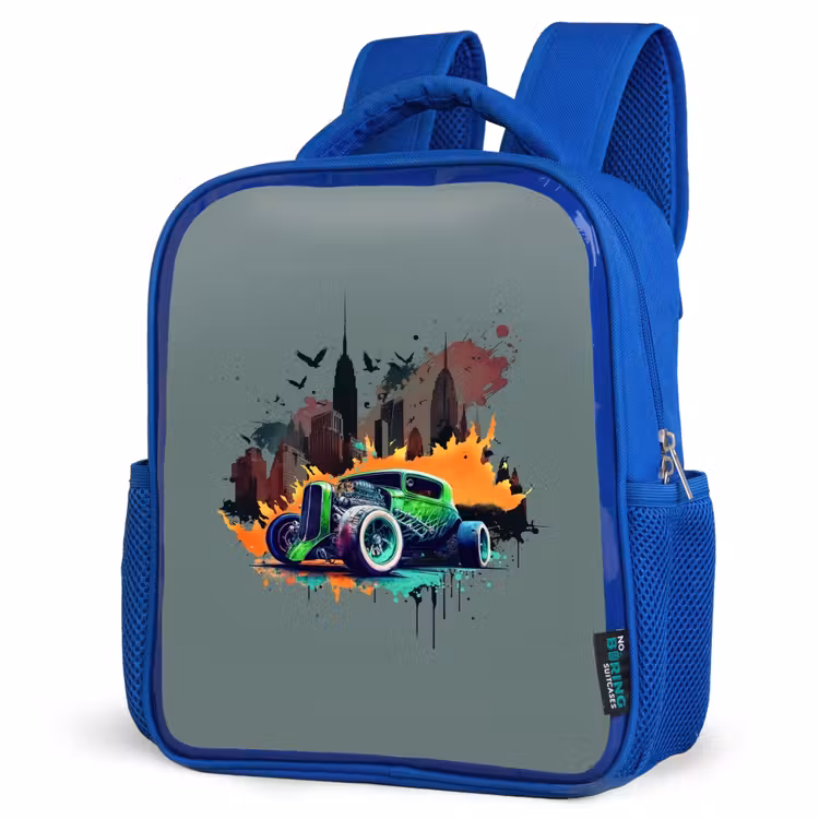 Kinderrucksack - Blau - Auto in Geisterstadt — 7