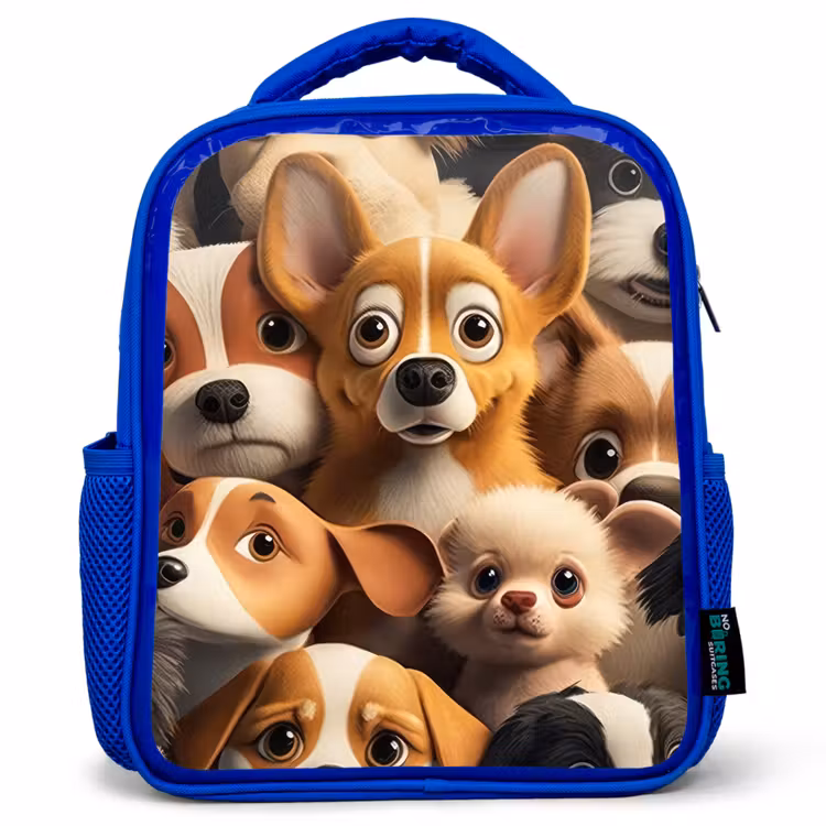 Kinderrucksack - Blau - Glückliche Hunde — 1