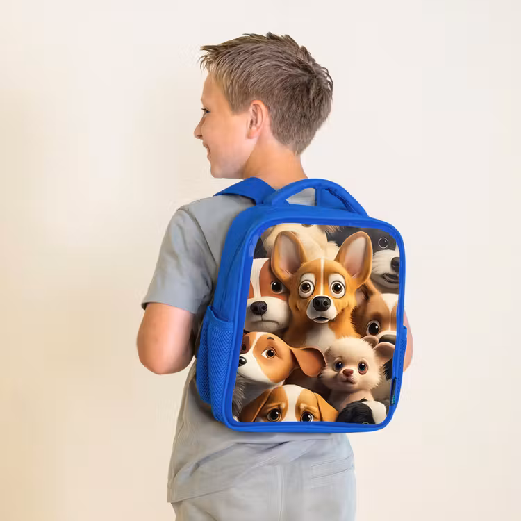 Kinderrucksack - Blau - Glückliche Hunde — 2