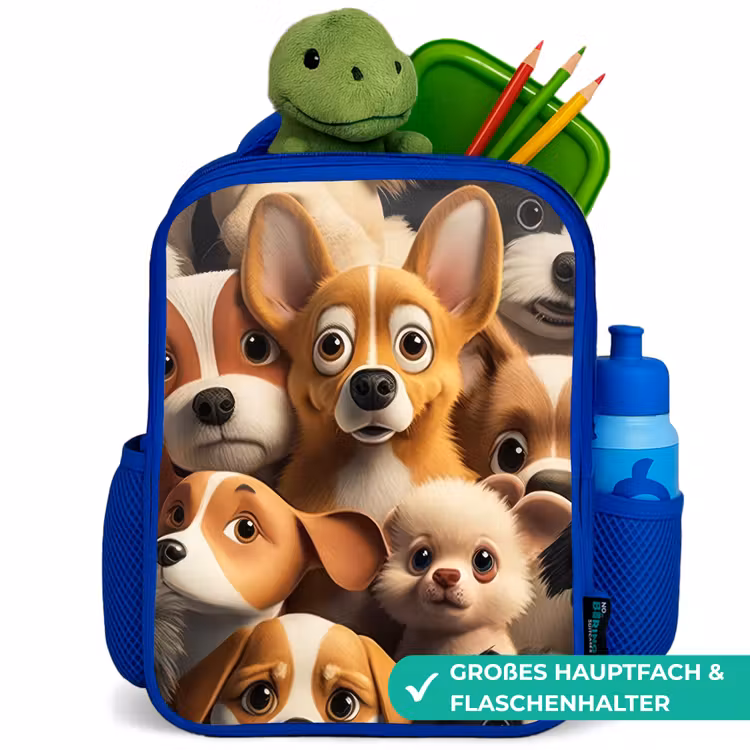 Kinderrucksack - Blau - Glückliche Hunde — 3