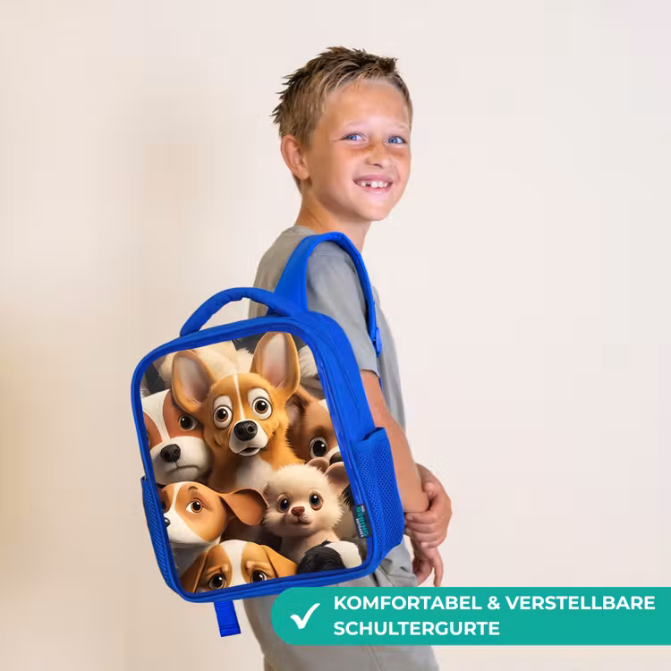 Kinderrucksack - Blau - Glückliche Hunde — 5