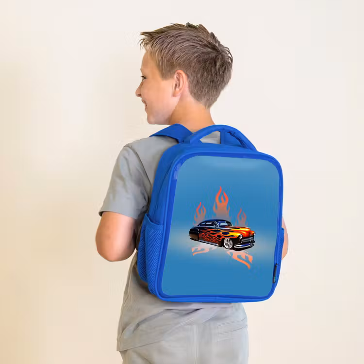 Kinderrucksack - Blau - Hotrod-Flammen — 2
