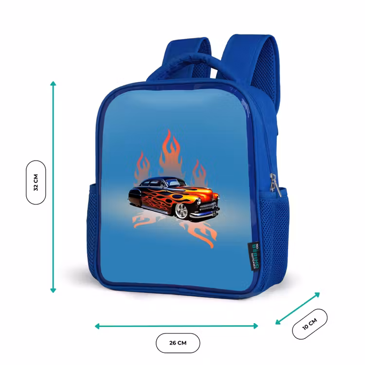 Kinderrucksack - Blau - Hotrod-Flammen — 6