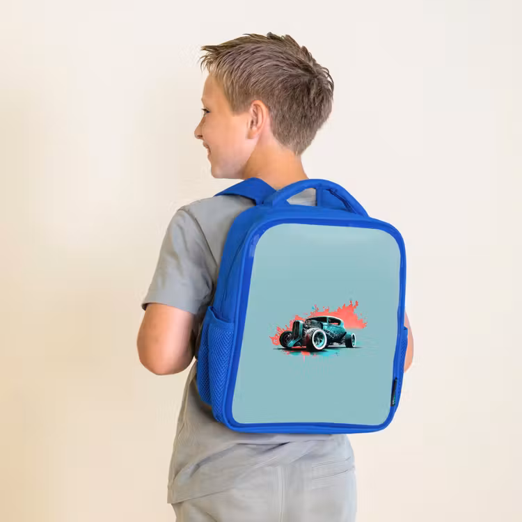 Kinderrucksack - Blau - Hotrod türkis — 2