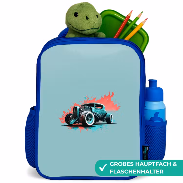 Kinderrucksack - Blau - Hotrod türkis — 3