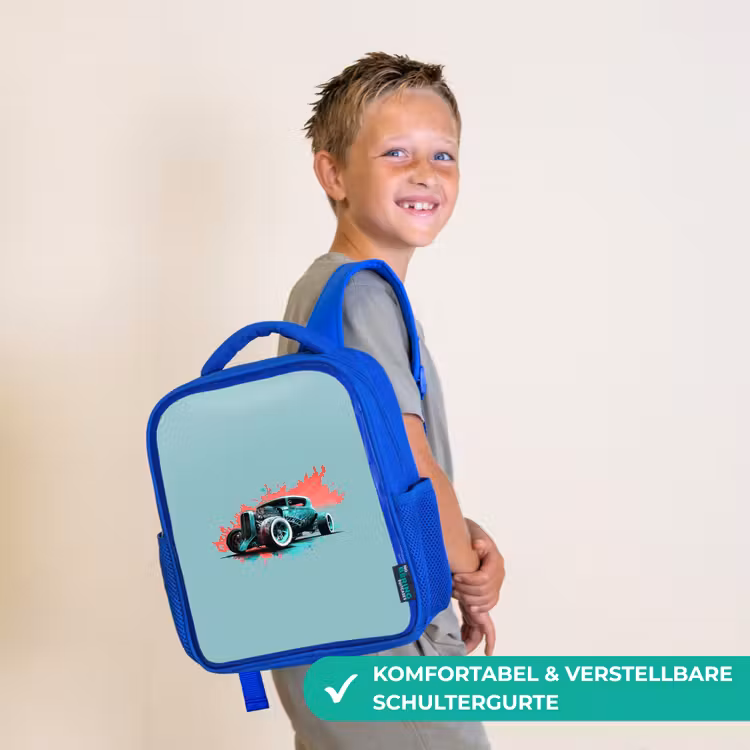 Kinderrucksack - Blau - Hotrod türkis — 5