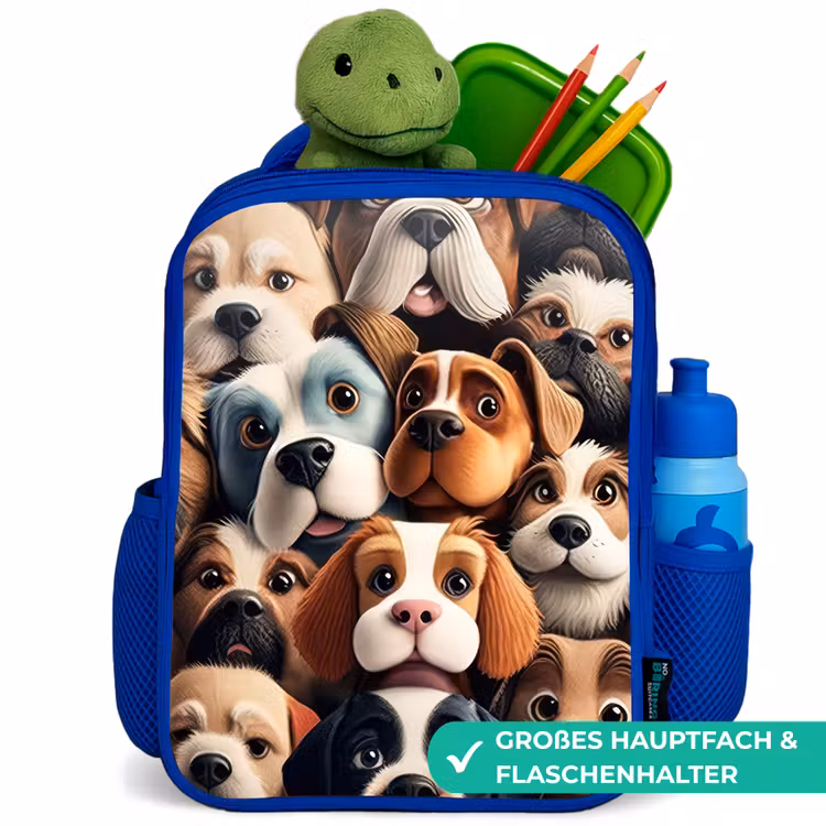 Kinderrucksack - Blau - Kläffende Bande — 3