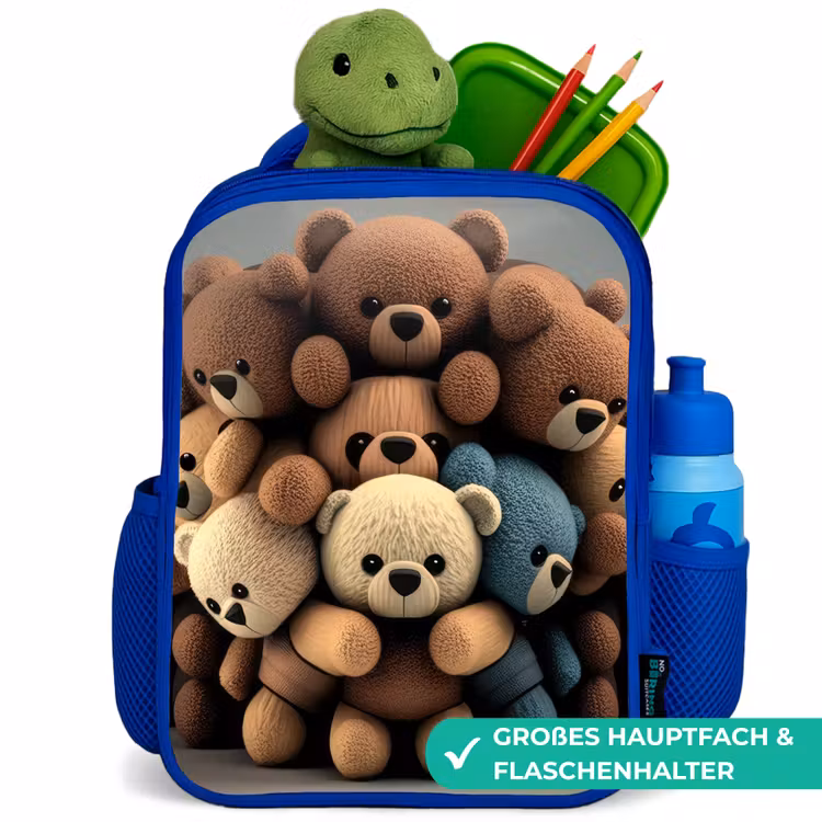 Kinderrucksack - Blau - Knuddelige Bären — 3