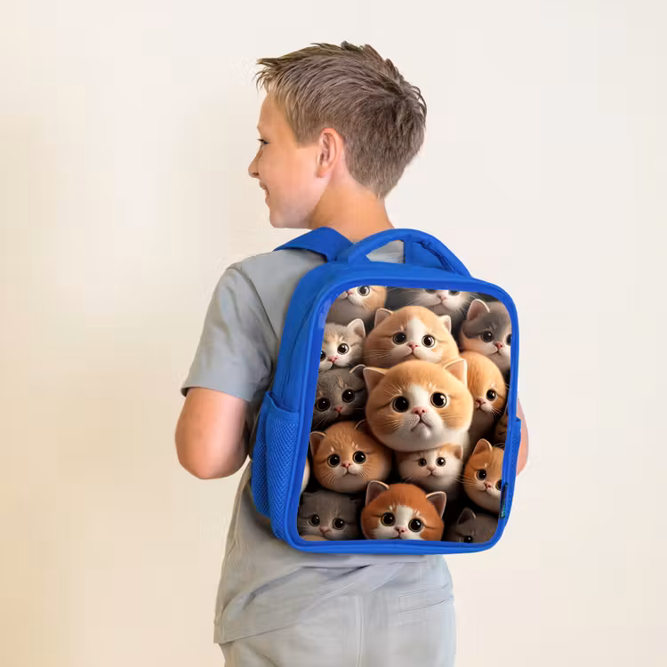 Kinderrucksack - Blau - Kuschelige Katzen — 2