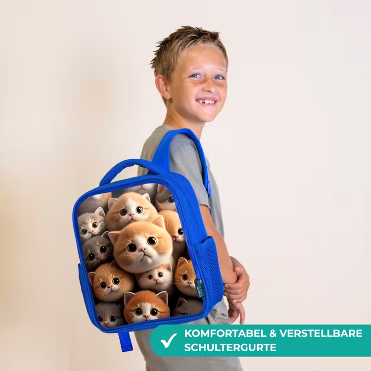 Kinderrucksack - Blau - Kuschelige Katzen — 5