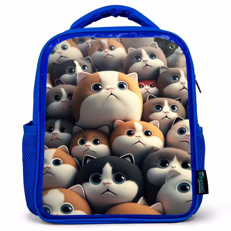Kinderrucksack - Blau - Patches Katzen — 1