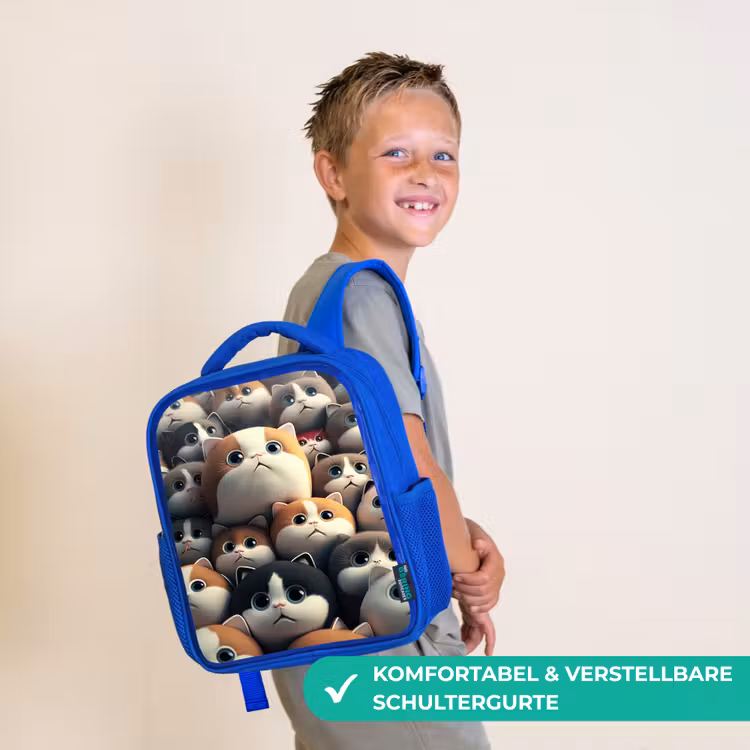 Kinderrucksack - Blau - Patches Katzen — 5