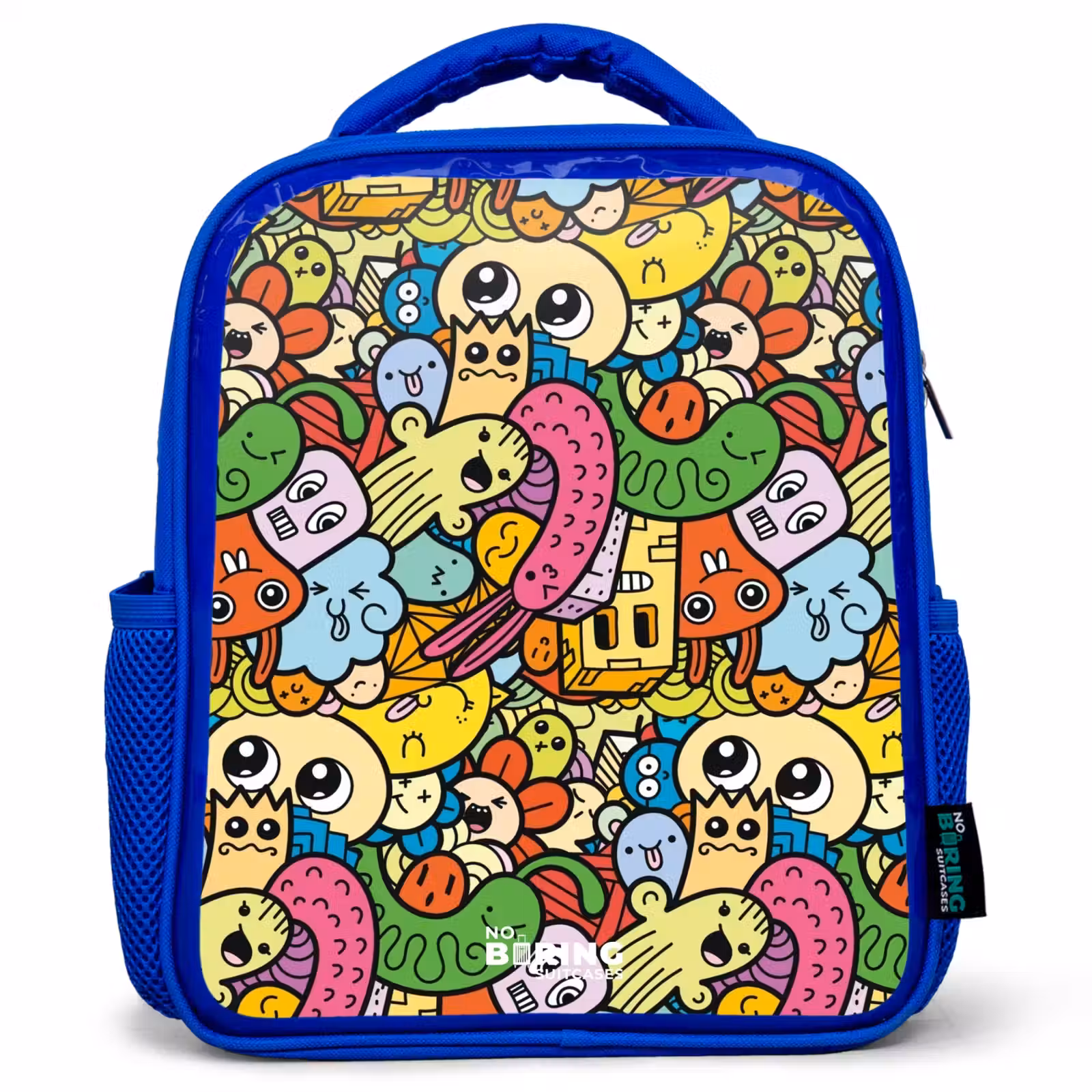 Kinderrucksack - Blau - Fantasietiere, die lachen und bunt sind — 1