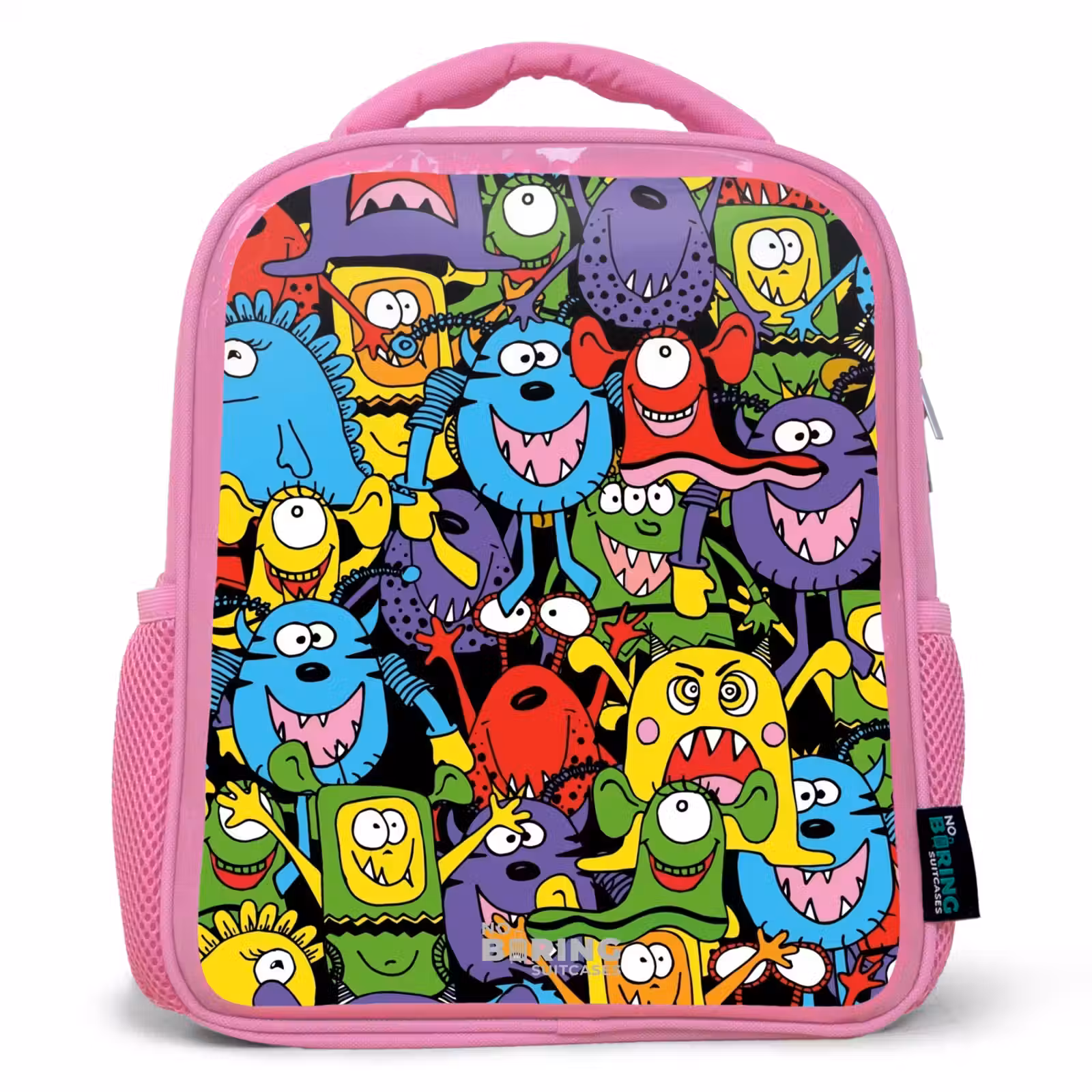 Kinderrucksack - Rosa - Monster mit leuchtenden Farben — 1