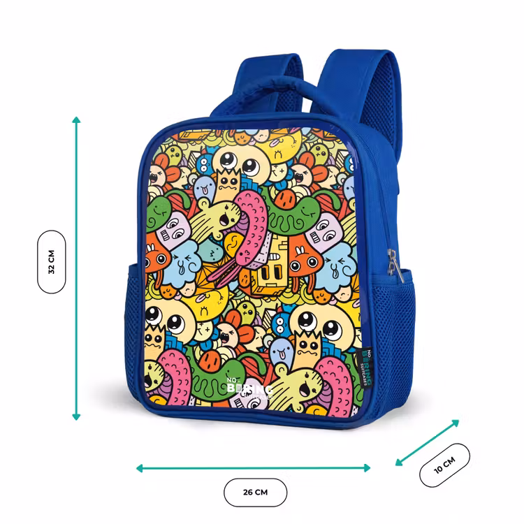 Kinderrucksack - Blau - Fantasietiere, die lachen und bunt sind — 6