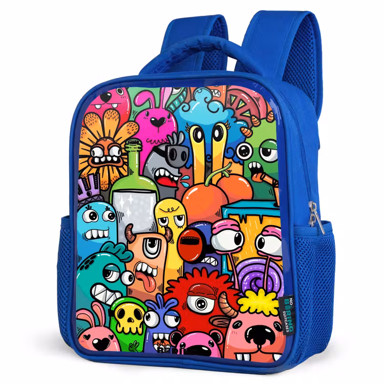 Kinderrucksack - Blau - Knallbunte Monster — 7